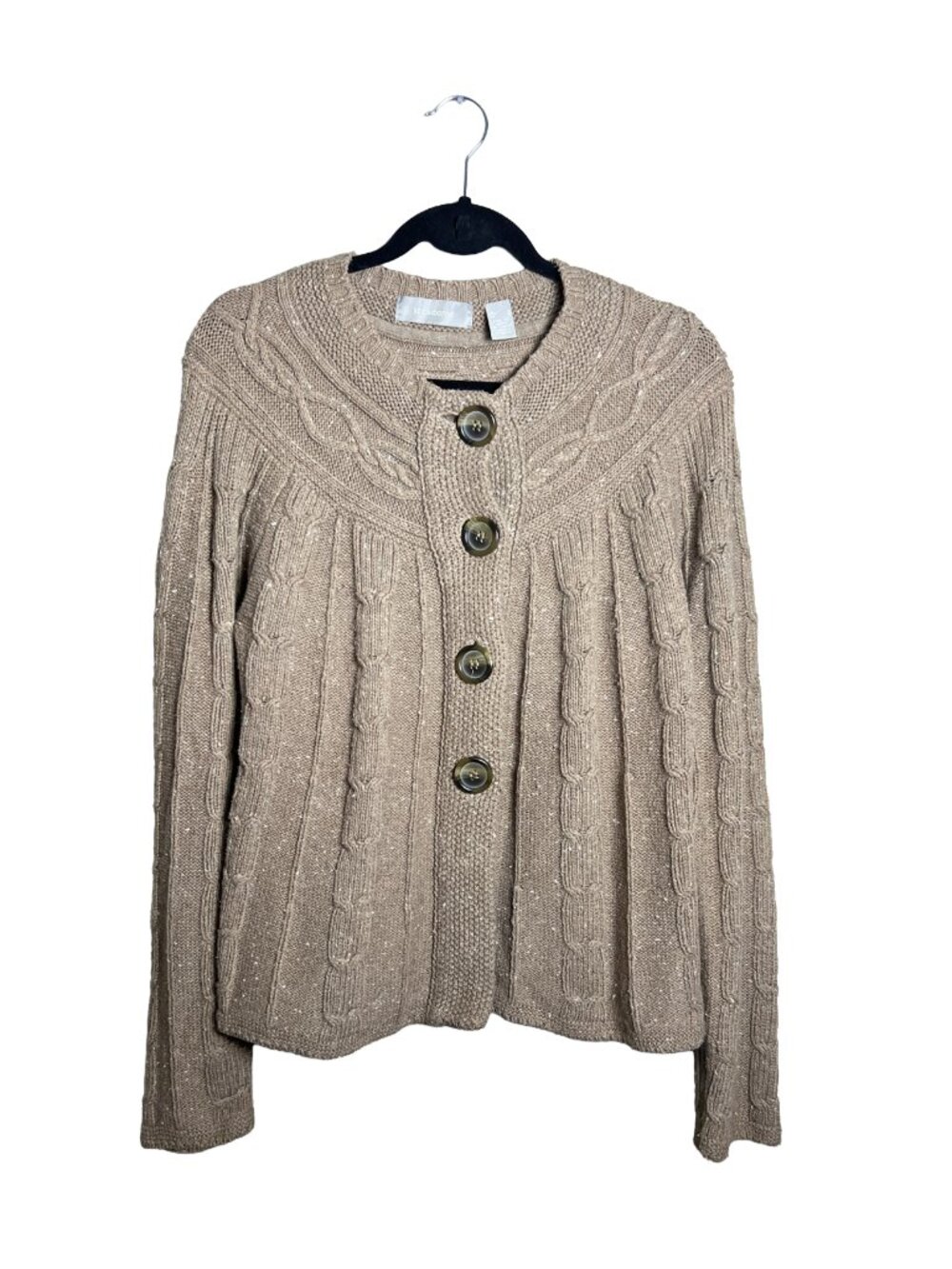 Liz Claiborne Cardigan Sweater Brown Cottagecore Large